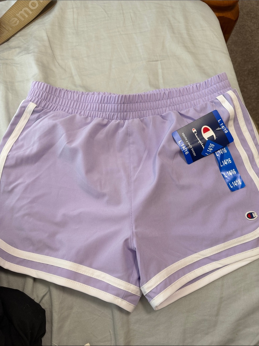 Champion Lavender Athletic Shorts with White Trim